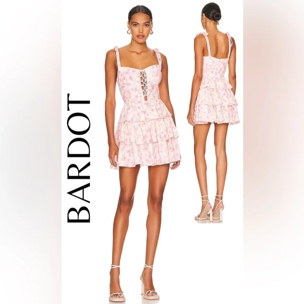 NWT Bardot Womens Laurie Linen Blend Floral Mini Dress 🔥SOLD OUT🔥 - Picture 1 of 7